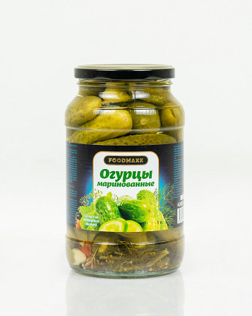Cucumbers (6-9cm), marinated, glass jars 1, 0l Tashkent - photo 1